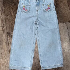 Light Blue Jeans with Floral Embroidery